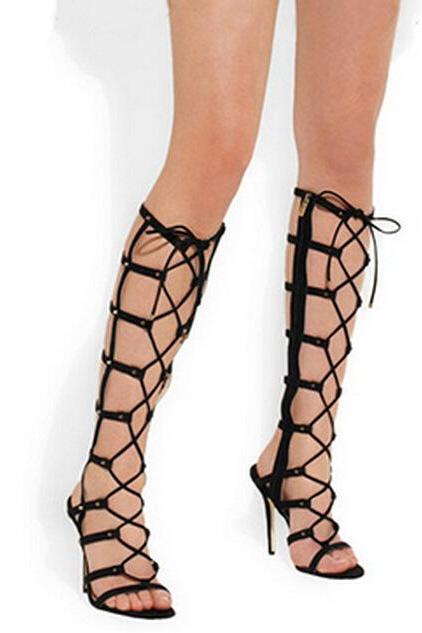 Women&#039;s Hollow Heels Freely Adjustable Strap Heel Boots