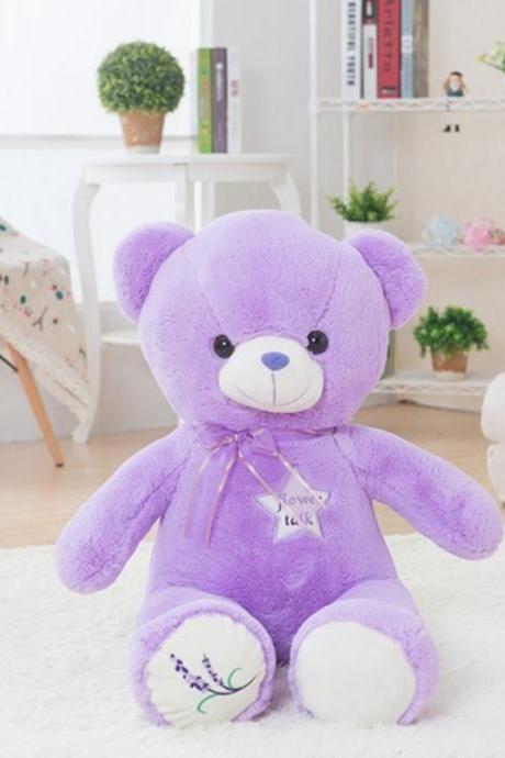 Purple lavender plush toy hugging bear teddy bear rag doll christmas gift