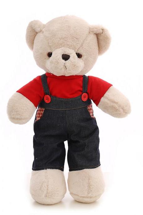 Cute bib bear plush toy doll rag doll couple bear teddy bear gift custom girls birthday gift