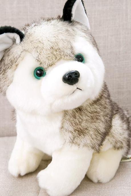 Cute dog simulation husky doll plush toy doll lying dog doll child birthday gift girl