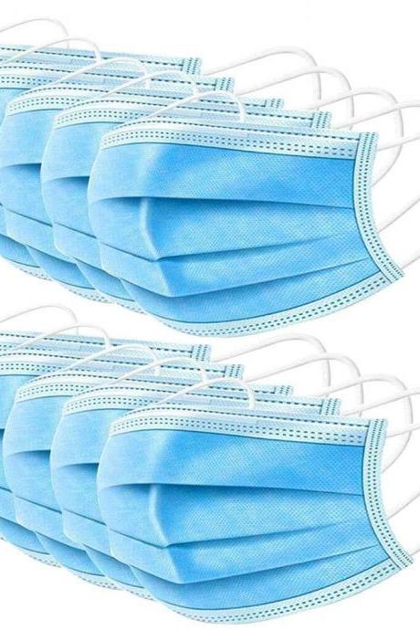 Disposable Earloop Face Mask,Thick 3-Ply Medical Masks with Elastic Ear Loop,Breathable Non-woven Dust Filter Face Mask, Breathable and Comfortable for Dust, Pollen Allergens（60PCS）