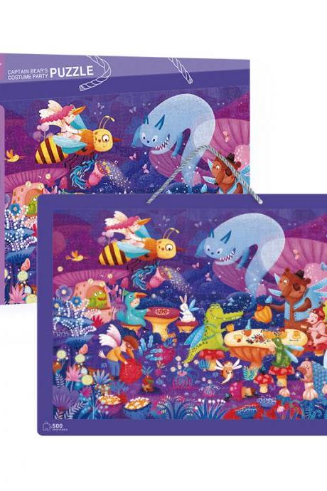 500 Piece Kids Puzzle Captain Bear Masquerade Fun Toy Boys and Girls Intelligence Puzzle Jigsaw