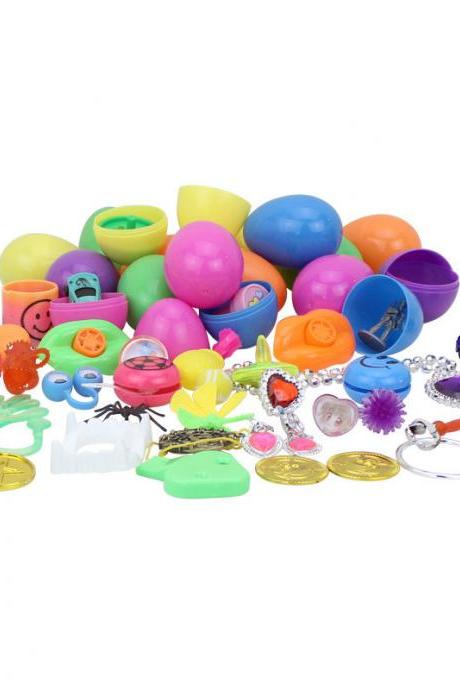 100 PCS Toys Filled Easter Eggs, Colorful Prefilled Plastic Easter Eggs with 100 Surprise Toys for Kids Easter Party Favors, Easter Eggs Hunt, Basket Stuffers Fillers, Classroom Prizes