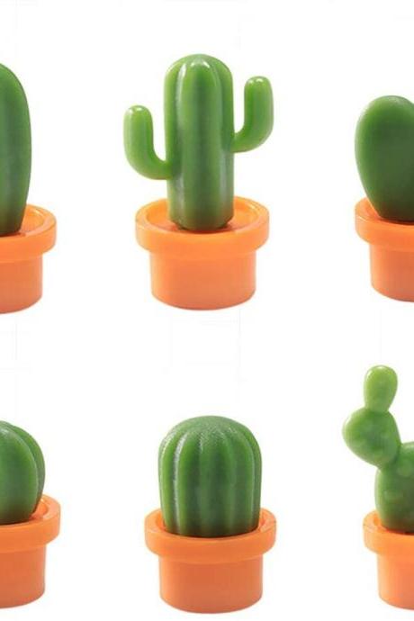 Fine 6Pcs Fridge Stickers,Cactus Refrigerator Stickers Green Plant Magnetic Buckle Magnetic Stickers Home Decoration Children Education Toys
