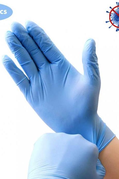 100 Pcs Nitrile Disposable Gloves Powder Free Rubber Latex Free Medical Exam Gloves Non Sterile Ambidextrous Comfortable Industrial Blue Rubber Gloves