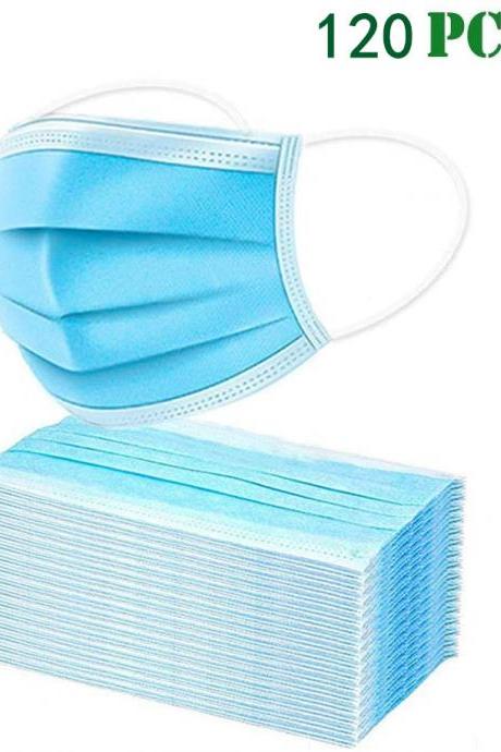 120 Pcs Professional Disposable Face Masks Medical Mouth Cover 3 Layer Protect 100% Cotton, Reusable or Disposable
