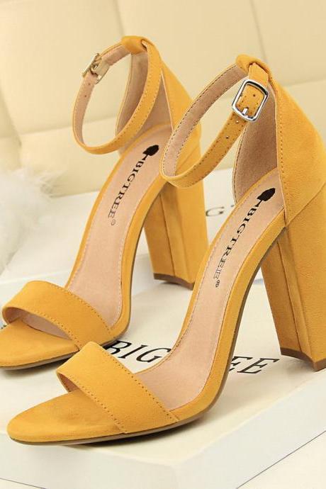 Women's shoes summer high heels fashion simple thick heeled high heel sandals