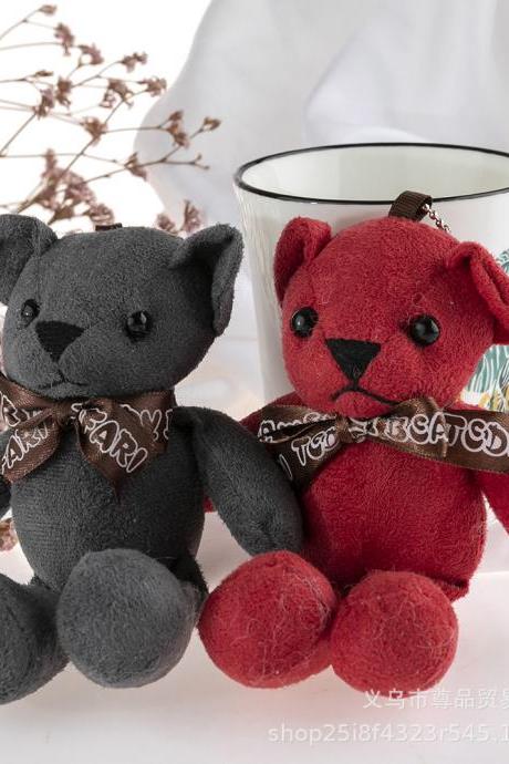 Plush Toy Pendant Deerskin Plush Bear Key Ring Pendant Birthday Gift