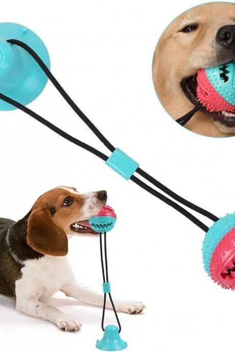 Dog Chew Toys Pet Supplies,Suction Cup Dog Toy Pet Molar Bite Toy Self-Playing Rubber Chew Ball Teeth Cleaning and Food Dispensing for Dogs Puppy Cats