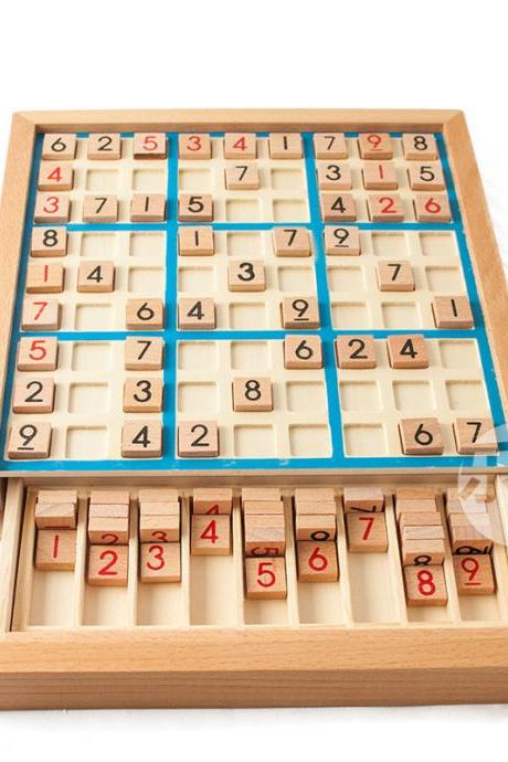 Wooden Sudoku Game Adult Logical Thinking Nine Palace Sudoku Chess Children&#039;s Educational Toys Board Game Questions