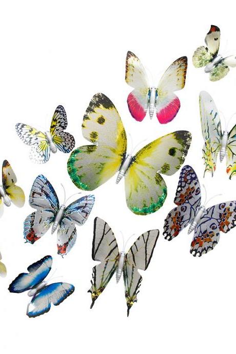  96 PCS Wall Decal Butterfly Silver Simulation Butterfly PCV Three-dimensional Wall Sticker