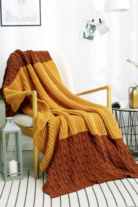 Sofa Cover Blanket Spring and Autumn Knitted Blanket Office Siesta Blanket Air Conditioning Blanket