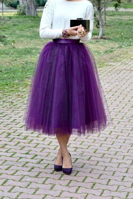 Charming Women Skirt,Tulle Skirt,Spring/Autumn Skirt,Fashion Street Style Skirt