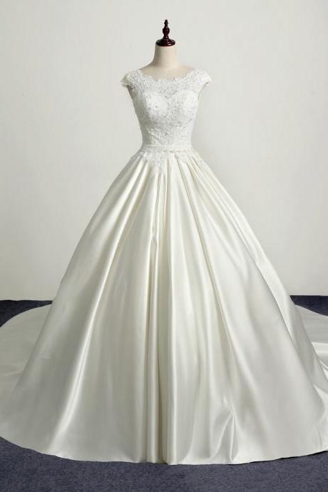 Bridal wedding dress one shoulder hollow lace wedding dress