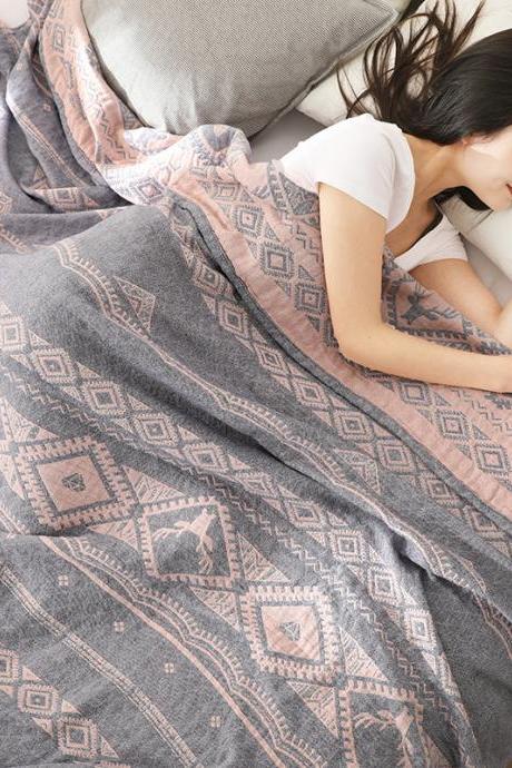 Cotton blanket, summer cool quilt, summer cotton bed, pure cotton blanket, cover blanket（78x90inch）