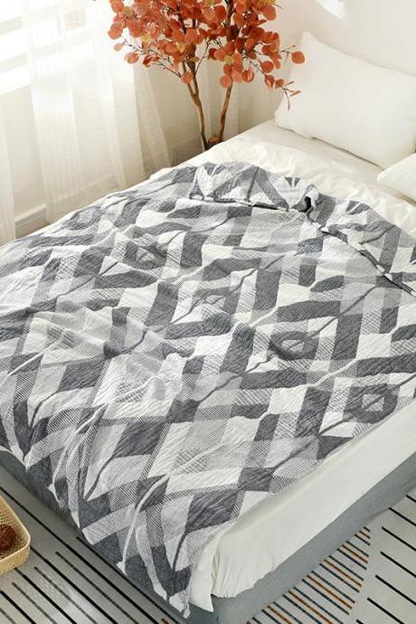 Cotton gauze towel quilt summer cool quilt Summer air conditioner is nap blanket（78x90inch）