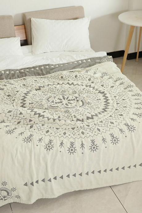 Bedding thick gauze blanket cotton sofa blanket（78x90inch）