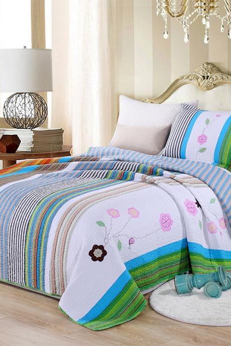 Cartoon patchwork quilt two-piece thin single bed set summer cool quilt
