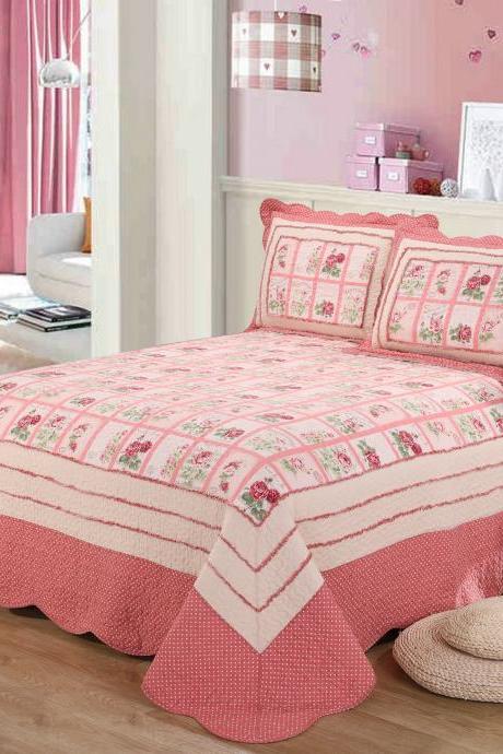 Three-Piece Cotton Bedding Set Quilted Quilt Bed cover