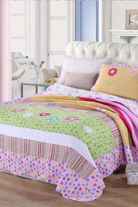 Quilt Bedding Set ,3 Piece Bedding Quilt Coverlets – Ultra Soft Microfiber Bed Quilts Quilted Coverlet