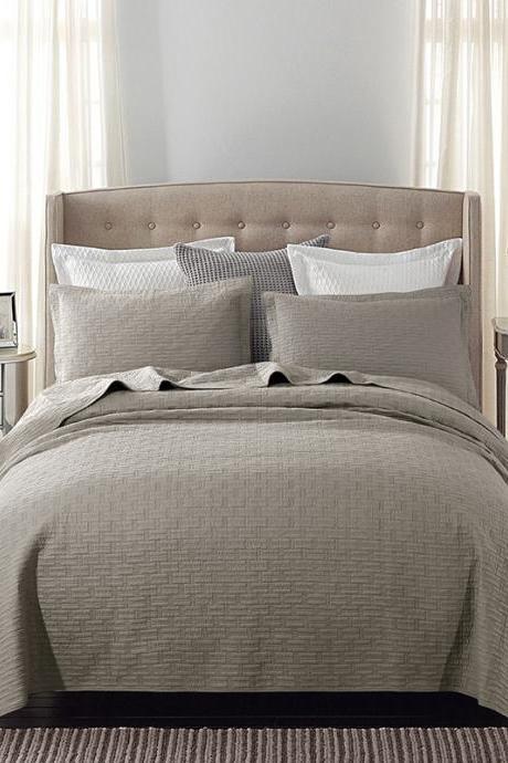 Simple plain seam three-piece quilt cotton quilt + pillowcase