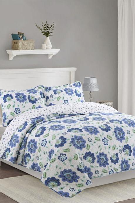 Quilted washable cover bedding printing quilted cotton three-piece suit