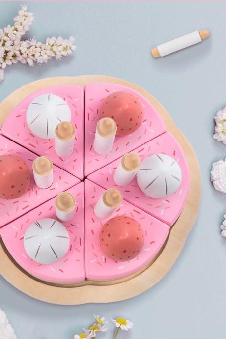 Childrens Wooden Strawberry Wedding Cake Food Pretend Toy | Girls Birthday Cake Or Afternoon Tea Role Play Toy