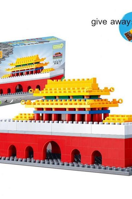 Ancient building building block model Tiananmen children assembled educational toy