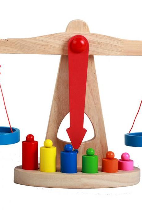 Wooden Math Materials Balance Scale Set Preschool Educational Learning Toys for Children