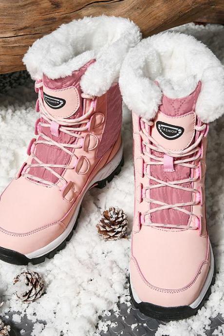 Women&amp;#039;s Snow Boots Warm And Velvet Women&amp;#039;s shoes, Mid-tube Boots,Thick Cotton Shoes