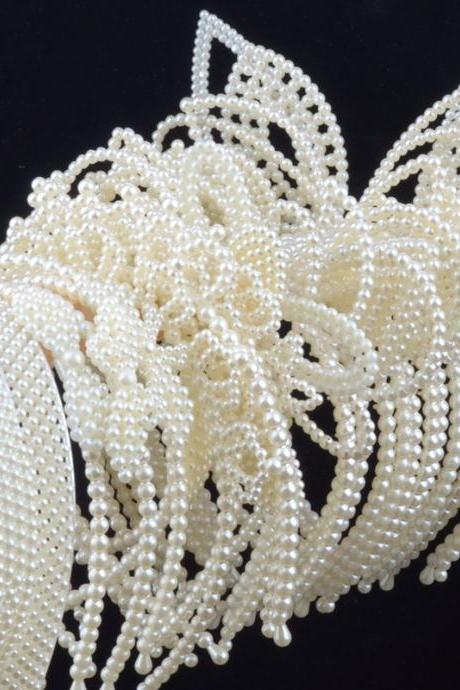 Pearl headband headband bridal hair accessories rabbit ear crown bow all-match headdress-20 pack 