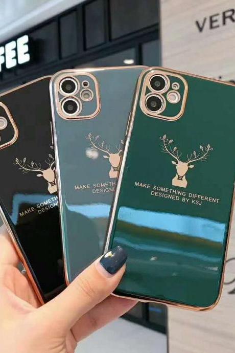 Electroplating elk mobile phone case soft rubber mobile phone protective cover