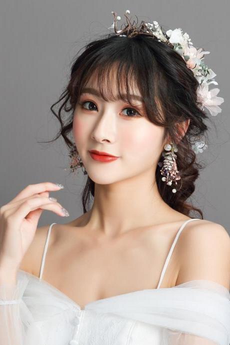 Bridal Headdress Hair Accessories Set Korean Sweet Wedding Dress Accessories