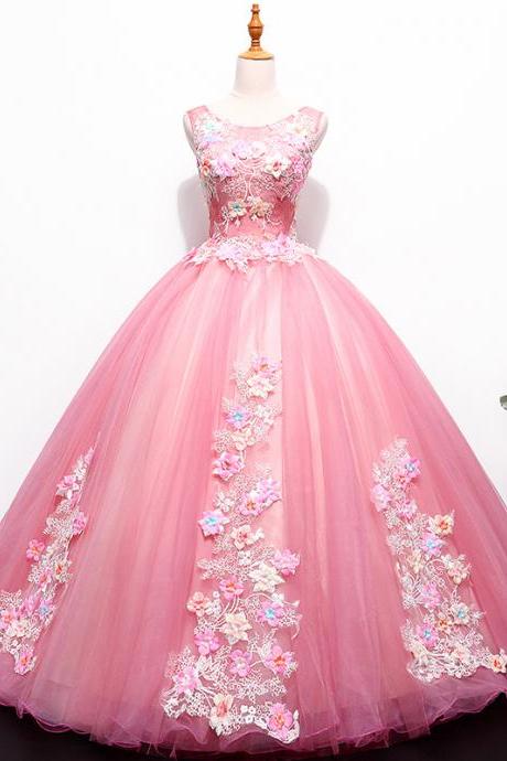 Long Handmade Evening Dress, Long Ball Gown Dress Prom Dress with Lace Appliques