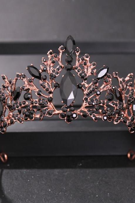 Baroque Vintage Halloween Crown Colorful Diamond Crown Headband Banquet Dress Accessories Bridal Jewelry Accessories